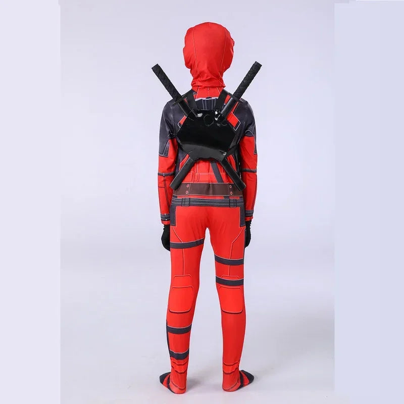 Deadpool Costume Superhero Jumpsuit Halloween Movie Cosplay Body SuitMask Leggings Holiday Show Playing Kids Gift