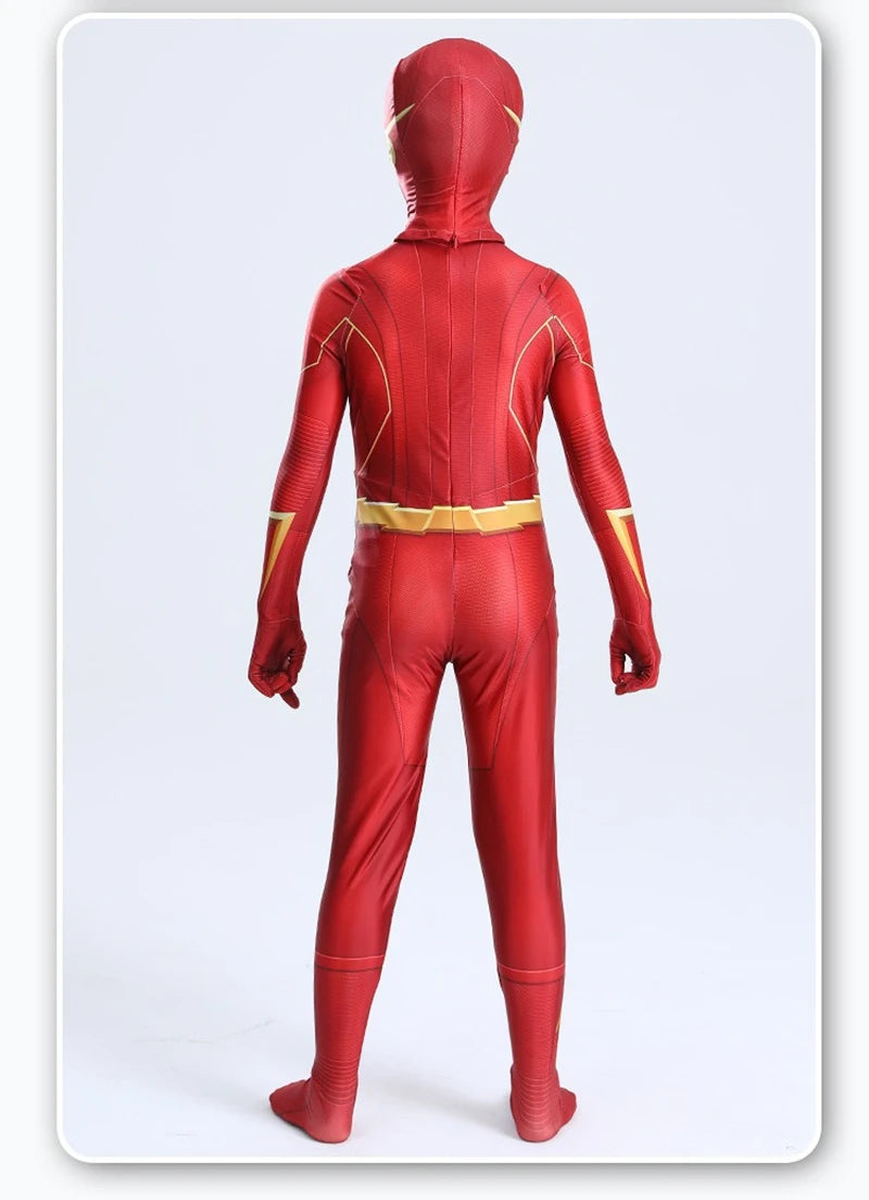 MINISO Børn Voksen Superhelte Flash Man Cosplay Kostume Bodysuit Mask Flash Man Jumpsuit Halloween Carnival Party Kostumer