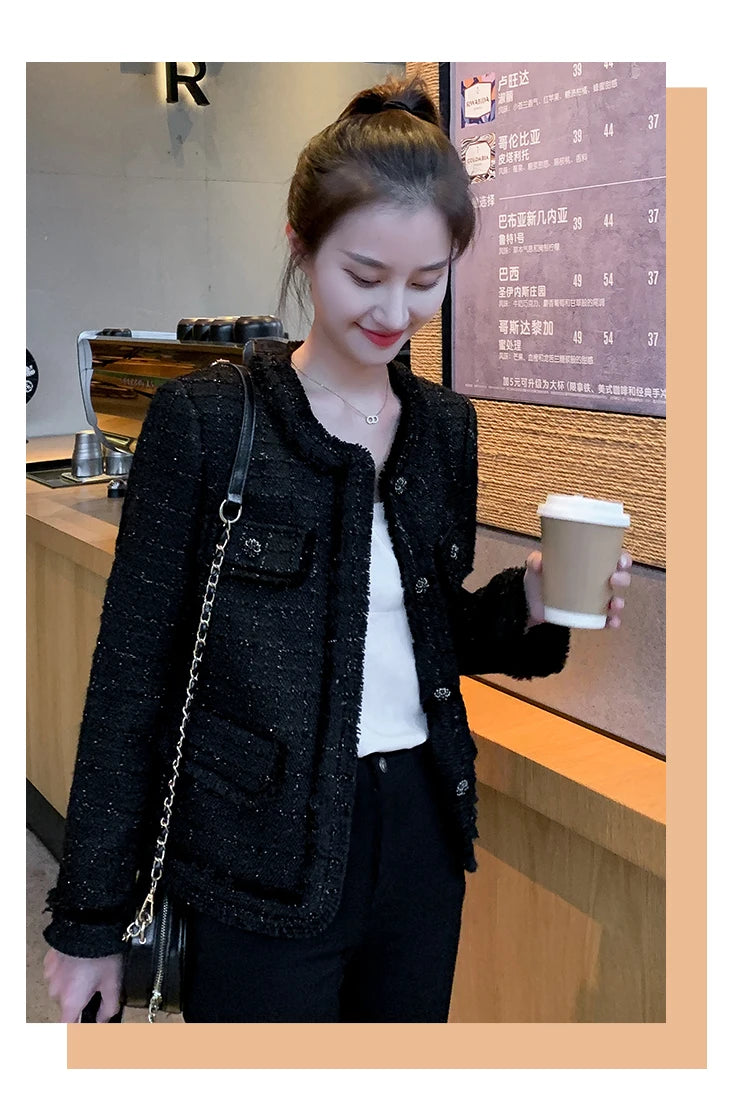 Jielur Autumn New Sweet Ladies Elegant Women Jackets Solid Street Fashion Jackets Woman Black Casual Loose Slim Coats Female