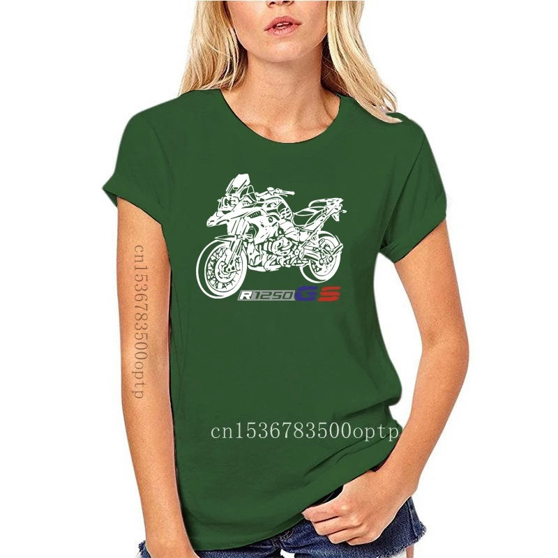 New 2023 Pure Cotton Short Sleeves Hip Hop Fashion Motorcycle Motorrad R1250Gs R 1250 Gs R 1250Gs T-Shirt Cotton