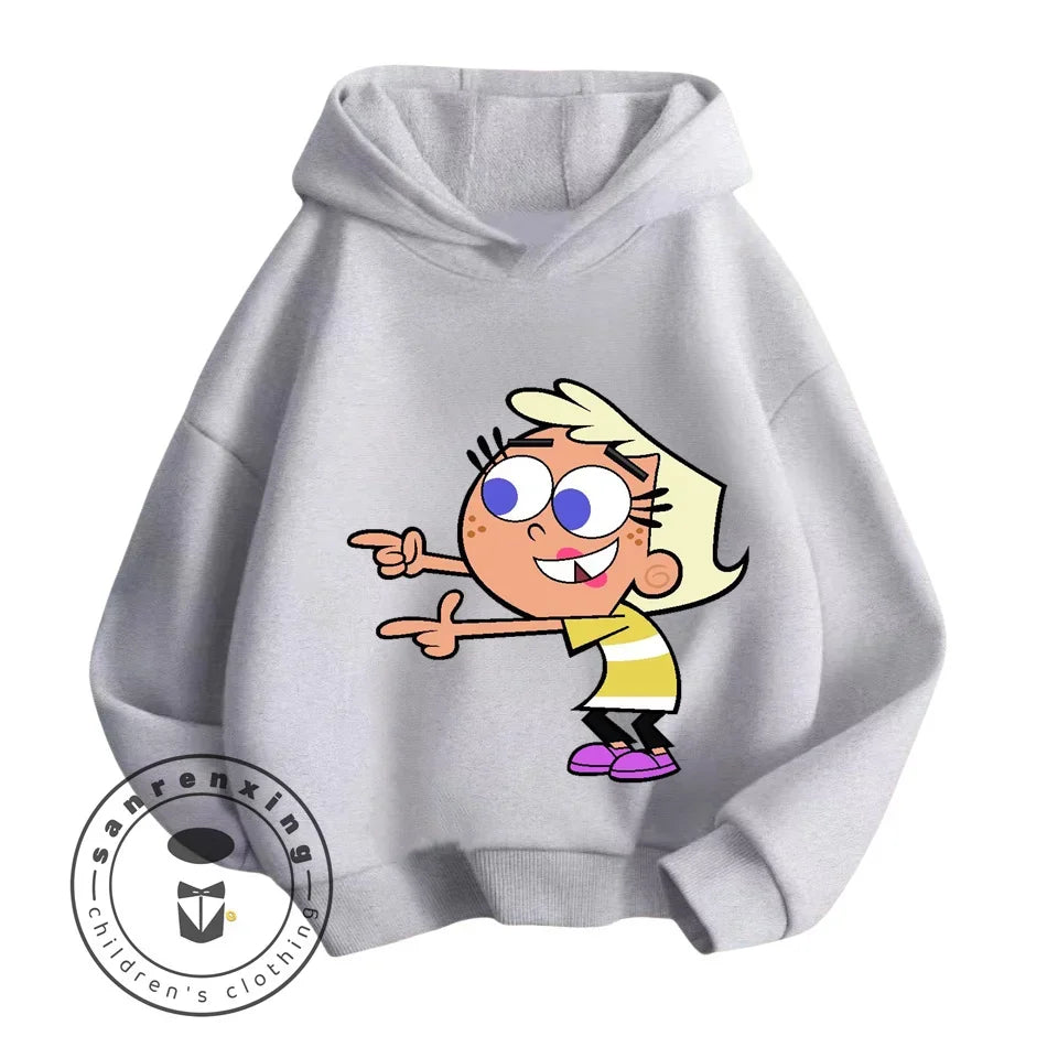 Cartoon The Fairly OddParents Baby Girl Boy Long Sleeve Pullover Sports Boy Girl Autumn Winter Children's Sweatshirt 1-16Y