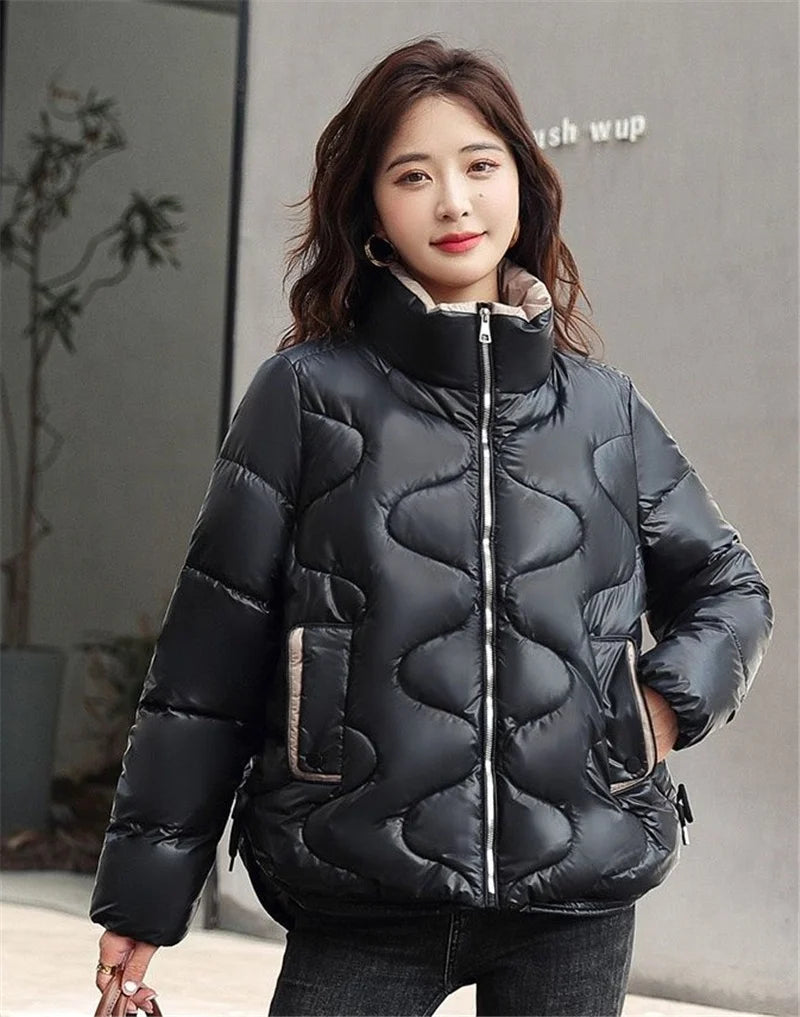 Winter Parka 2023 New Women Jackets Long Sleeve Casual Thick Warm Cotton Padded Students Coat Female Waterproof Outwear