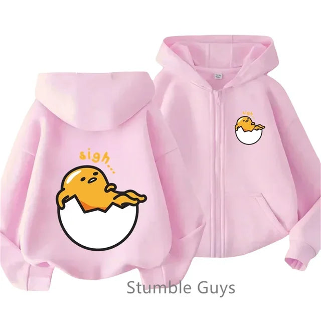 2025 New Kero Kero Keroppi Zipper Hoodie Kids Clothes Boys Fashion Girls Sweater Casual Long Sleeve Anime Sonic Trucksuit