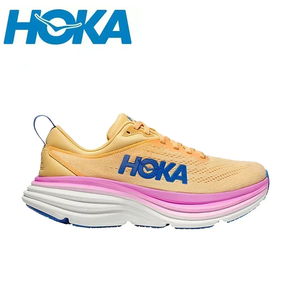 HOKA  Bondi 8 Lightweight Jogging Outdoor Running Shoes Marathon Trail Cushioning Shoes Elastic Womens Men