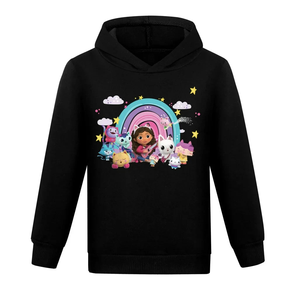 Children Gabbys Cats Clothes Toddler Boys Pullover Coats Kids 2024 Spring Sweatshirt Baby Girls Cartoon Cute CAT-TASTIC Hoodie