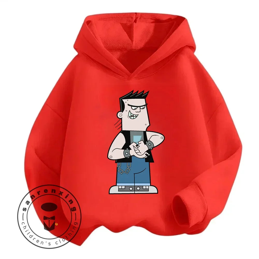 Cartoon The Fairly OddParents Baby Girl Boy Long Sleeve Pullover Sports Boy Girl Autumn Winter Children's Sweatshirt 1-16Y