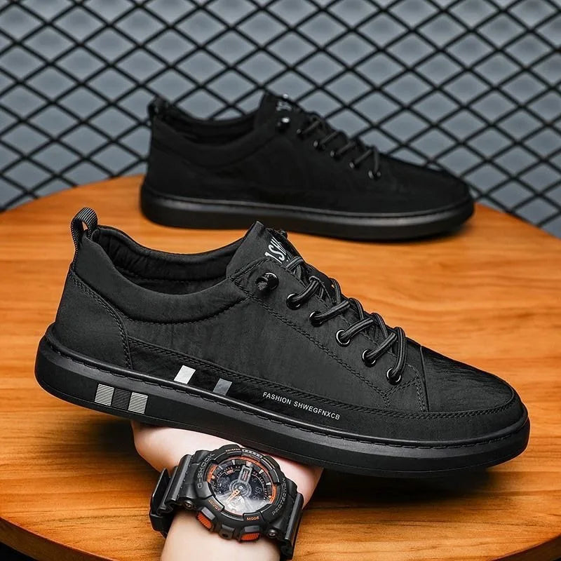 Men 2024 New Hot Sale Black Casual Shoes Light Comfortable Flat