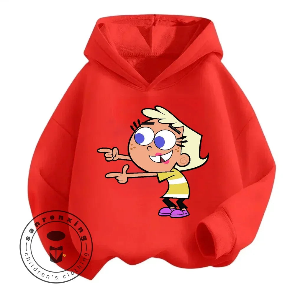 Cartoon The Fairly OddParents Baby Girl Boy Long Sleeve Pullover Sports Boy Girl Autumn Winter Children's Sweatshirt 1-16Y