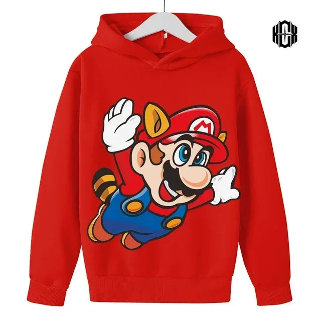 Mario Fall/Winter Children's Cotton Hoodie Fashion Casual Boys Girls Sports Hoodie Cute Cartoon Hoodie