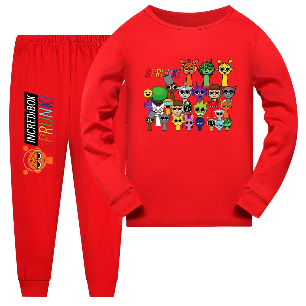 Boys Girls Long Sleeve Pajamas Sets Sprunki Pyjamas Suits Children's Incredibox Sleepwear Teenager Homewear Pijamas4014