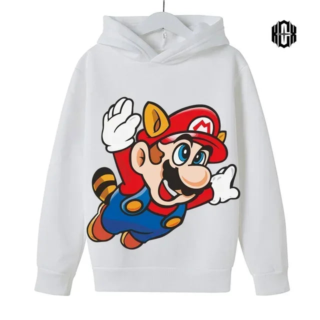 Mario Fall/Winter Children's Cotton Hoodie Fashion Casual Boys Girls Sports Hoodie Cute Cartoon Hoodie