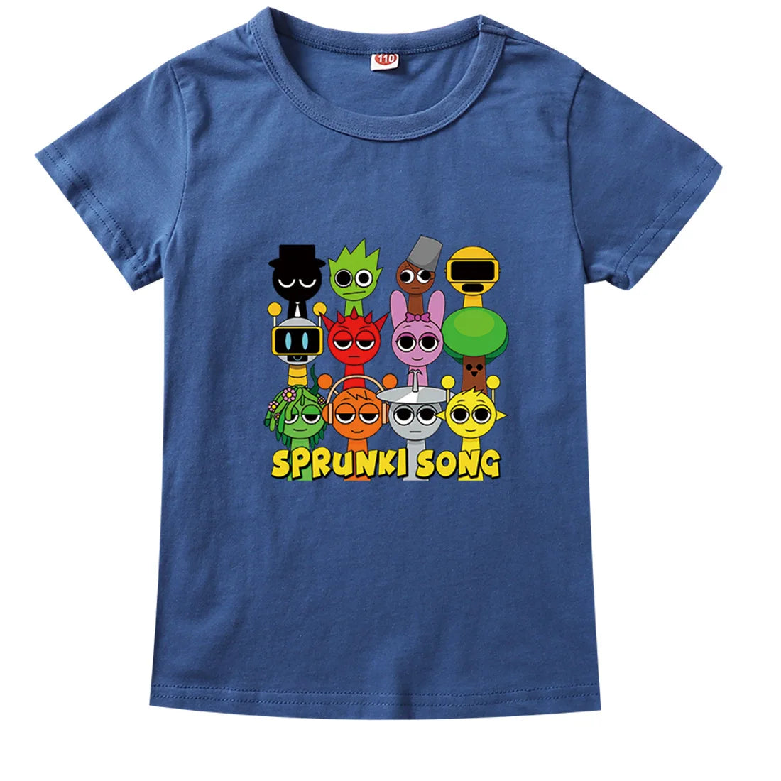 Sprunki Cartoon T Shirt Kids Game Incredibox T-shirt Toddler Girls Short Sleeve Tops Boys Cartoon Clothes Children's Clothing