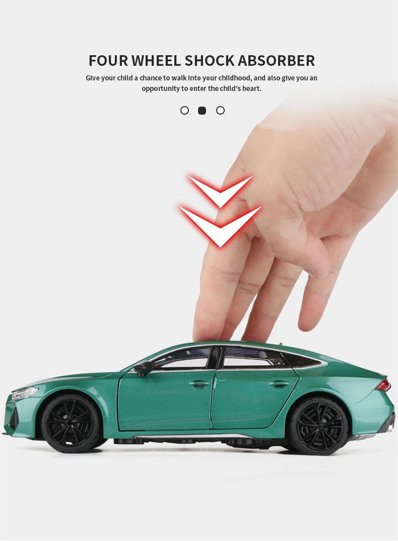 1:24 Audi RS7 Coupe Alloy Car Model Diecasts Metal Toy Sports Car Vehicles Model Simulation Sound Light Collection Kids Toy Gift