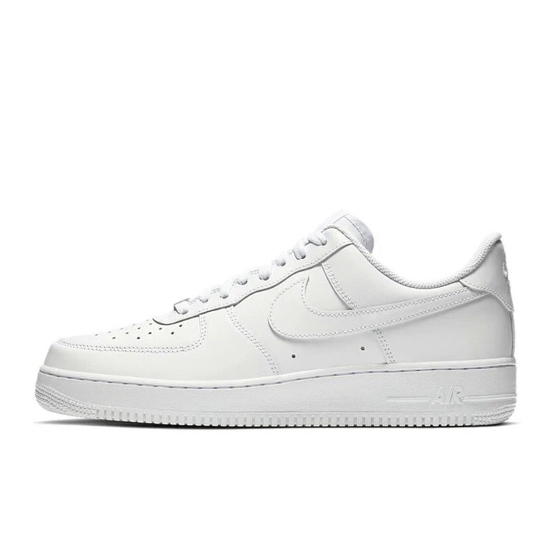 Nike Air Force 1 07 Mænd Kvinde Skateboarding Sko Klassikere Sort Hvid Ægte læder Skridsikre Komfortable Af1 løbesneakers