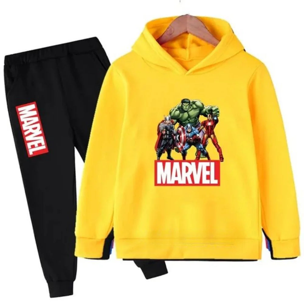 Kids Cartoon Green Giant Super Hero Superstar Boys Girls Spring/Autumn Clothing Children's Fashion Hoodie Pants Set 2-14 Years