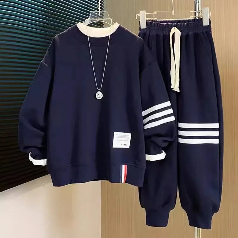 Baby Boy Girl Clothing Sets Children Pullover Sweatshirts + Cotton Sports Pants 2pc Kids Clothes Boy New Suit 2024