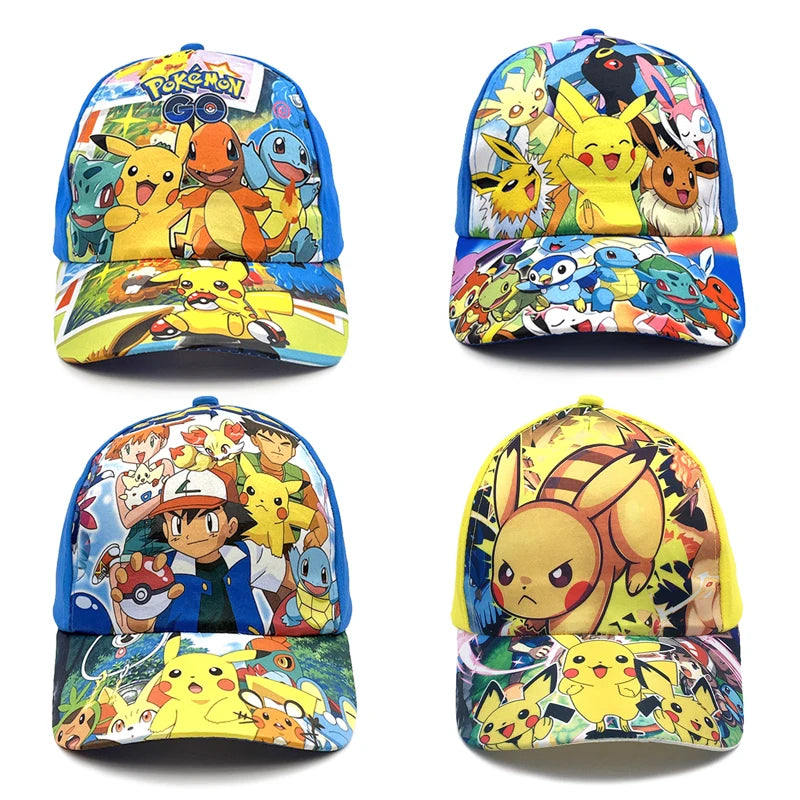 Pokemon Pikachu Children's Baseball Cap Pet Elf Cute Sunshade Hat Adjustable Head Circumference Pocket Monster Cartoon Hat