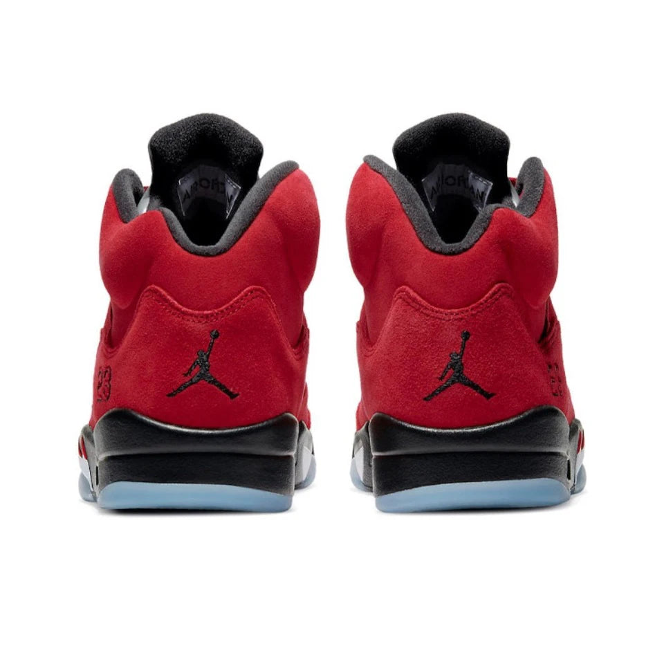 Originale Air Jordan 5 'Bulls' til mænds røde og hvide retro klassiske basketballsko Casual sneakers 852542-700