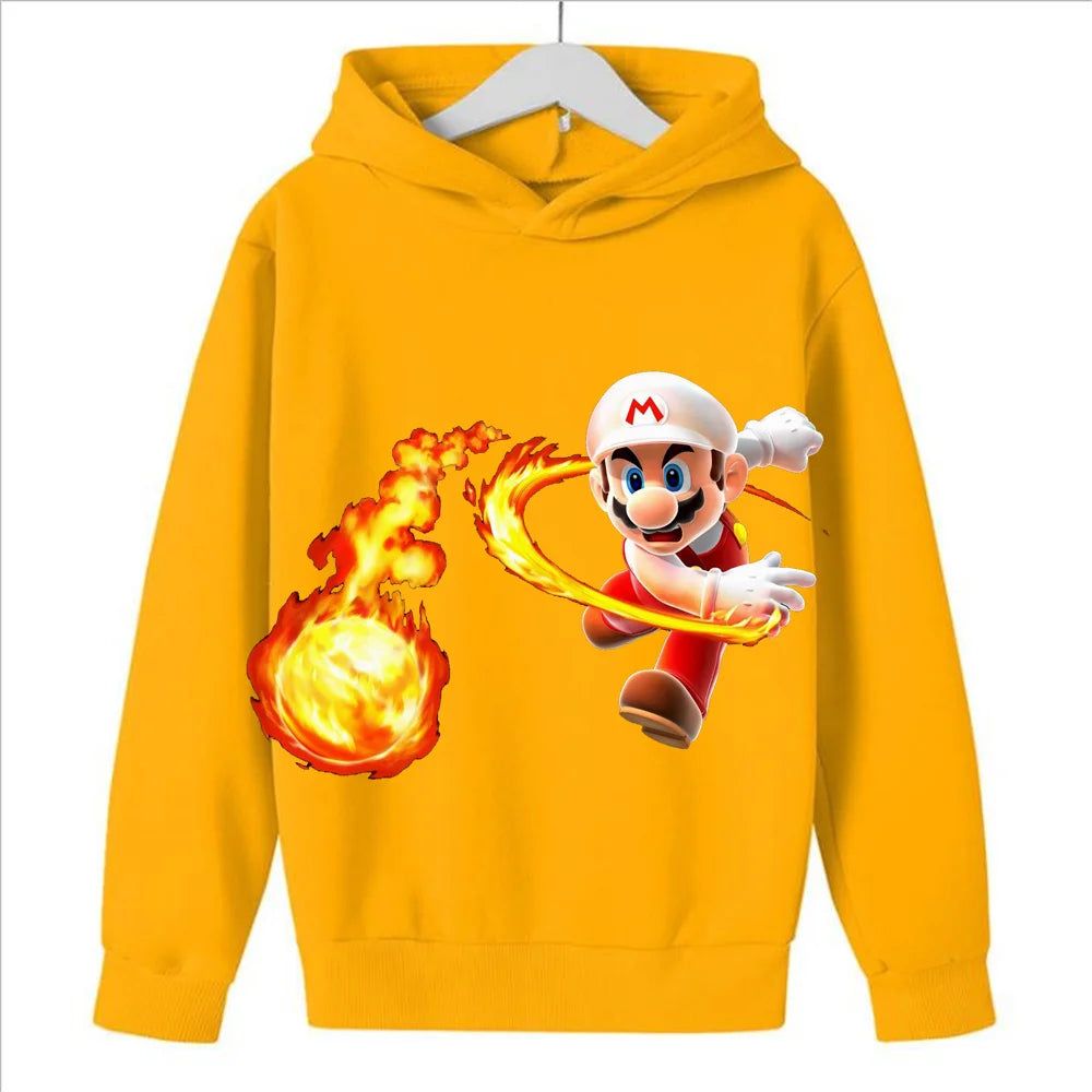 New Super Mario Peach Princess Boys Hoodies Kids Boys Clothes Children's Clothing Tops Baby Long Sleeve Boy Hoodies 3-14 Years