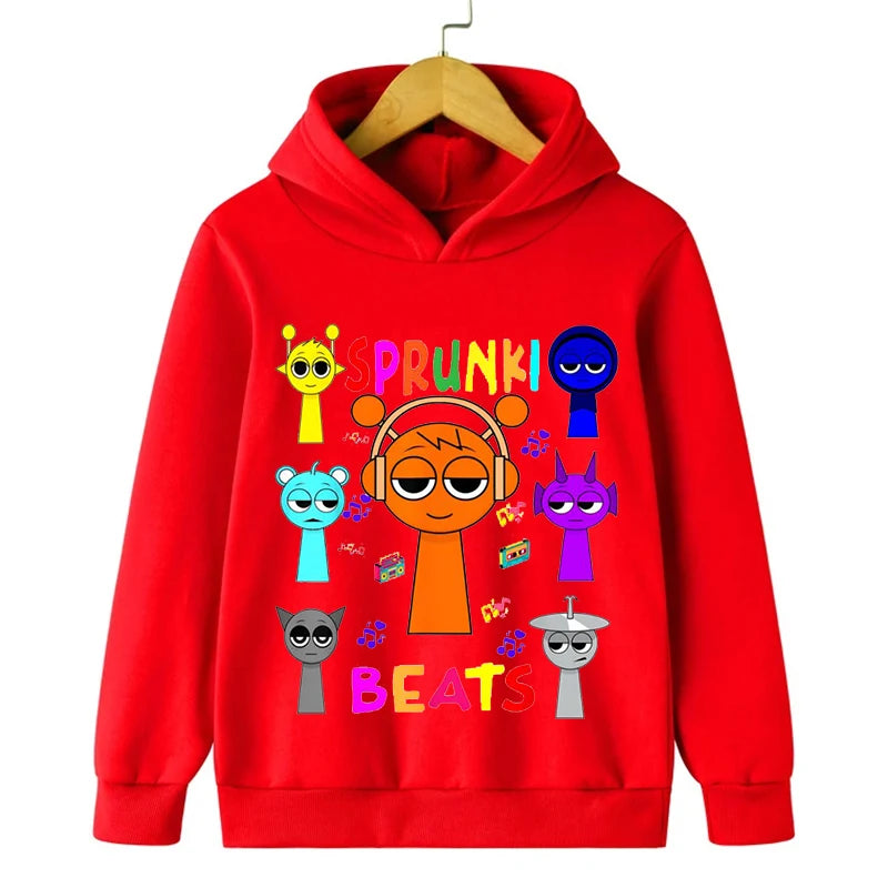 Sprunki Beats Print Children's Clothing Creative Hot Game Sweatshirt Cartoon Incredibox Long Sleeve Pullover Boys Girls Hoodies