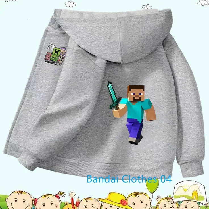 2025 Hot Game Minecraft Zipper Hoodie Girls Fashion Kids Clothes Boys Trucksuit Sweatshirt Long Sleeve Children Casual Tops