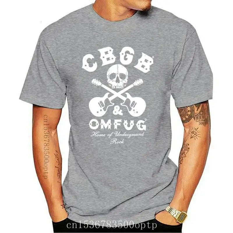 Mens Clothing CBGB Crossed Guitars T-Shirt 100% Cotton New S M English rock- Show Original Title Youth