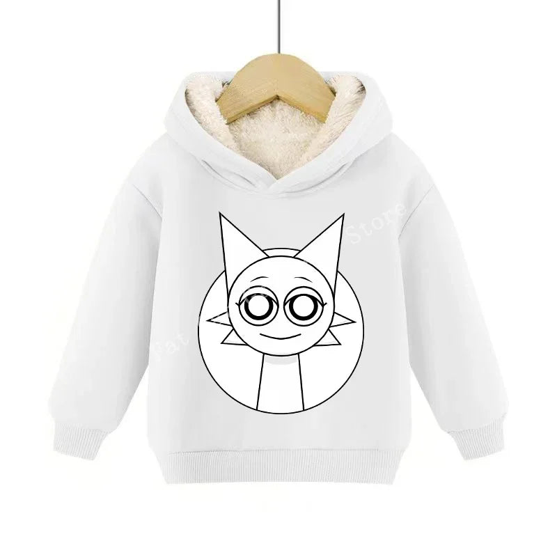 Sprunki Cute Hoodies Kids Incredibox Anime Action Figures Sweatshirt Boys Girl Winter Thickening Children Clothes Gift Hot Sales