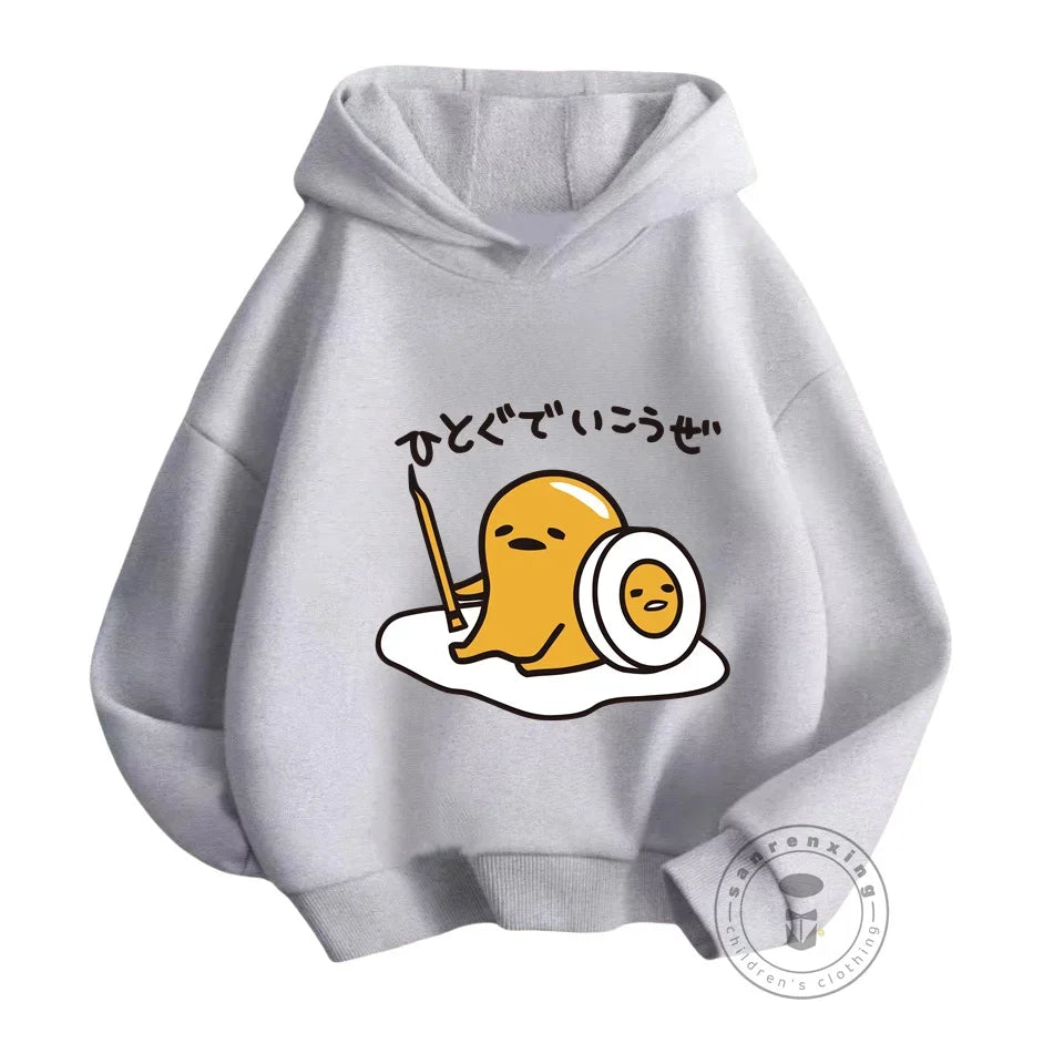 Kids Gudetama Hoodie Boys Girls Beautiful Clothes Sweatshirt Long Sleeve Sanrio Cartoon Print Top Pants Casual New Fall 2024