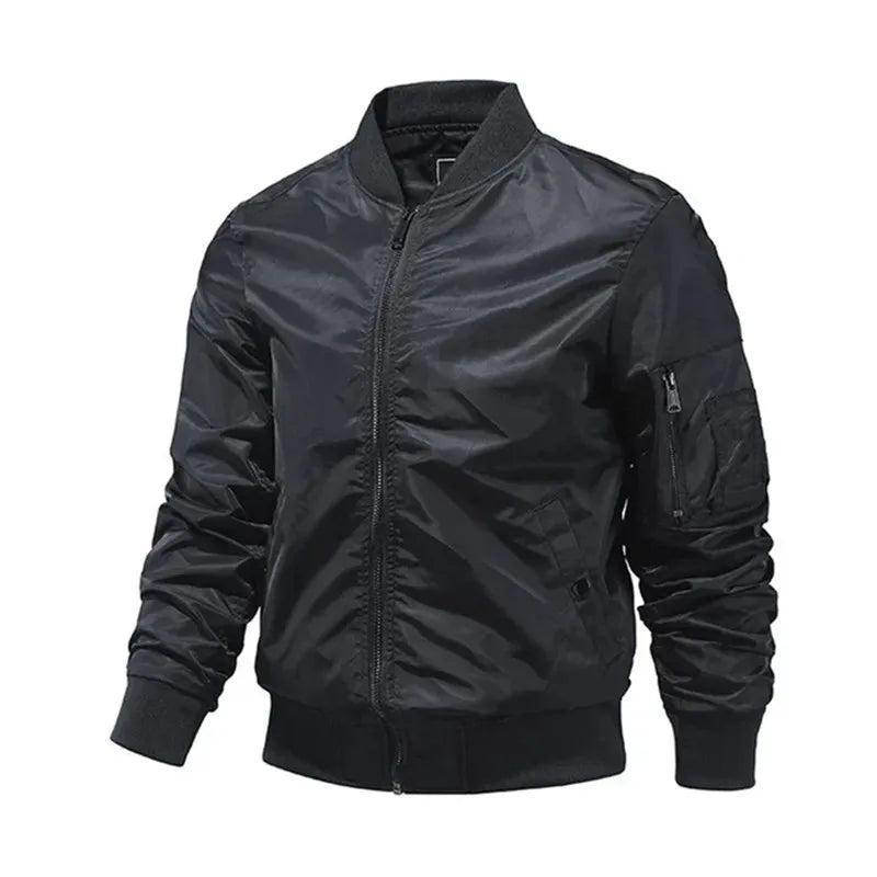 Spring and Autumn Men's Baseball Stand Neck Jacket Casual Coat Men's Windproof Flying Jacket