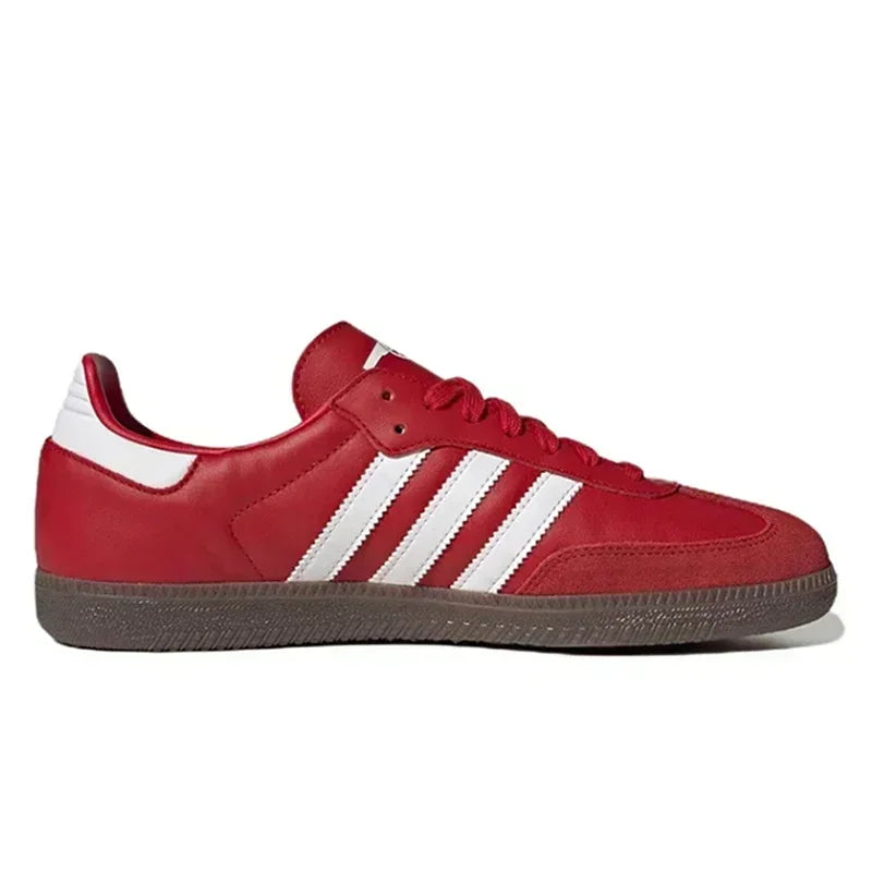 Adidas-Original Samba Team Low Skateboard Chaussures pour Hommes et Femmes, Unisexe, Rouge, Blanc