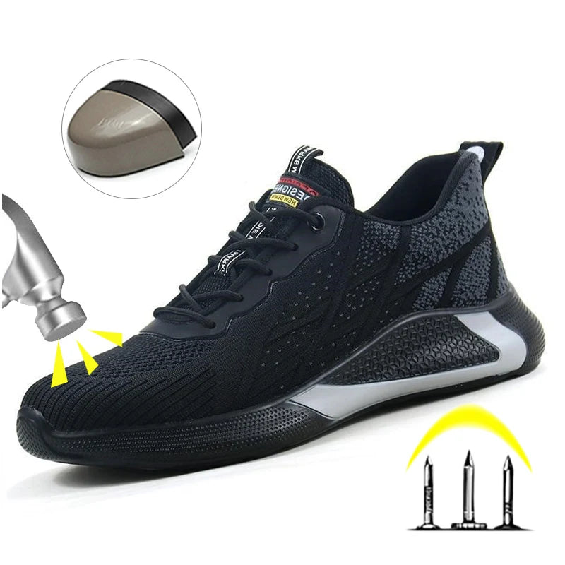 Lightweight Safety Shoes Men Work Safety Boots Anti-smash  Anti-stab Working Sneaker Breathable Security Boots Male Protective