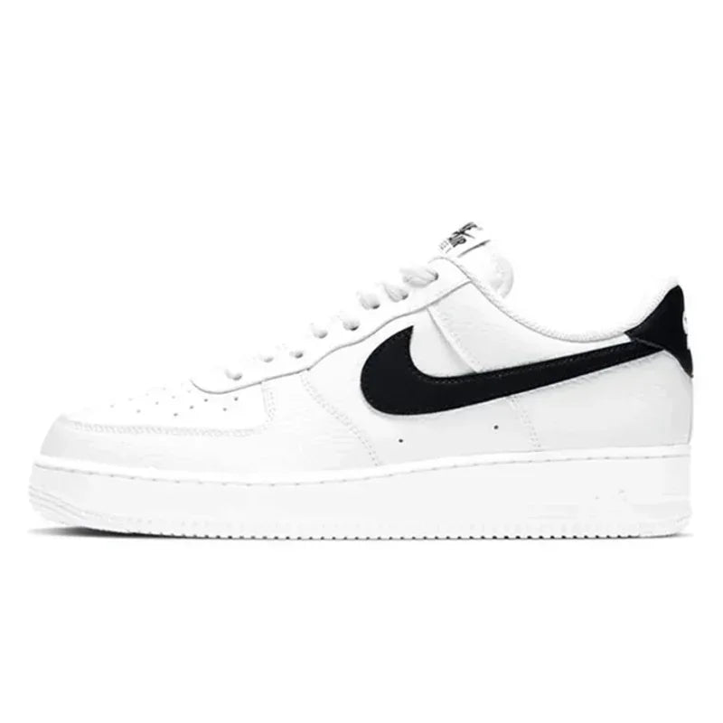 Nike-Air Force 1 Basses pour Femmes et Femmes, Chaussures de Skateboard Confortables, Unisexes, Blanc, Orange