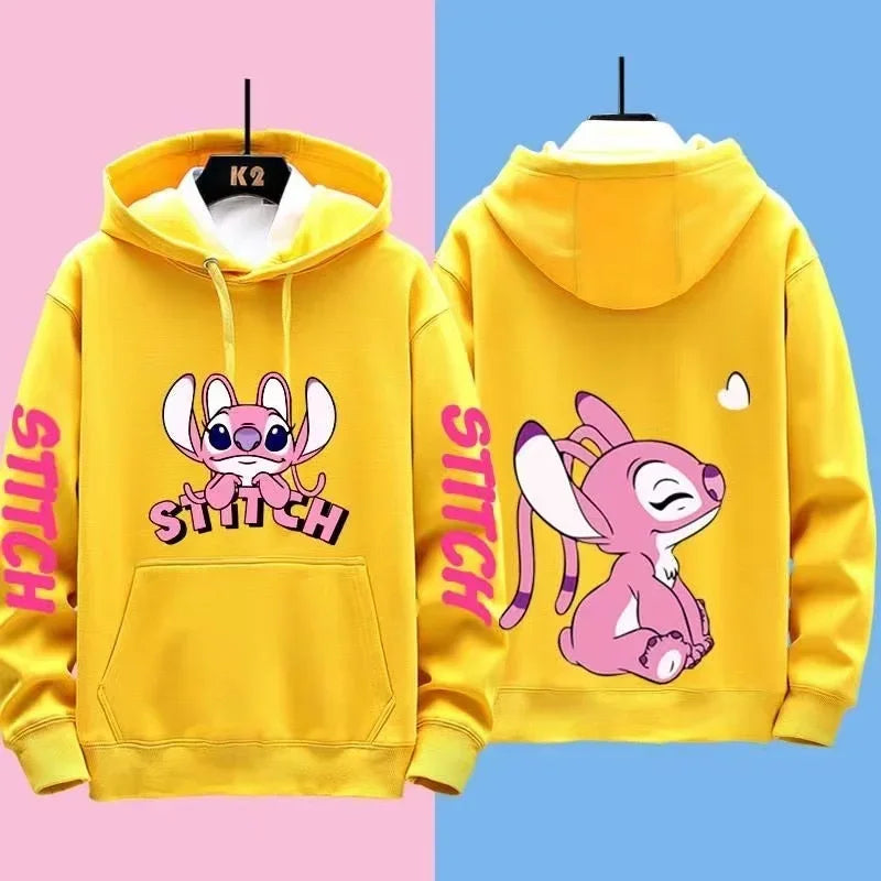 Miniso Funny Anime Autum Winter Men Women Hoodie Children Clothe Kid Girl Boy Lilo and Stitch Sweatshirt Manga Hoody Baby Casual