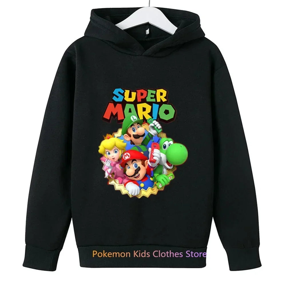 3-12 Years Old Children's Super Mario bros Children's Clothing Autumn Baby Sweater Print Pokemon Girls Pullover Boys