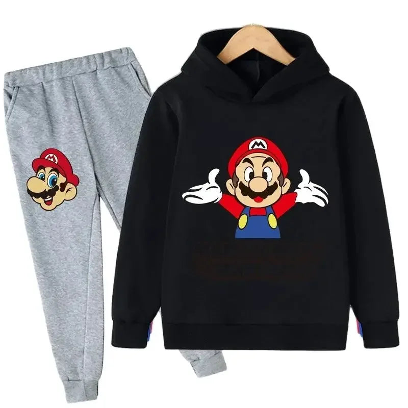 2024 Super Mario Bros. Kids Sweatshirt Long Pants Coat Casual Boys Girls Long Sleeved Cute Hoodie Kids Pullover Sweatshirt