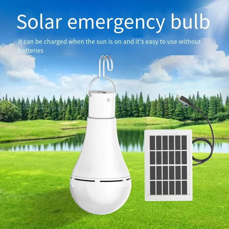 Solar Light Waterproof USB Charged Hanging Emergency Sunlight Powered Lamp Outdoor Camping Tent Lights Emergency Light