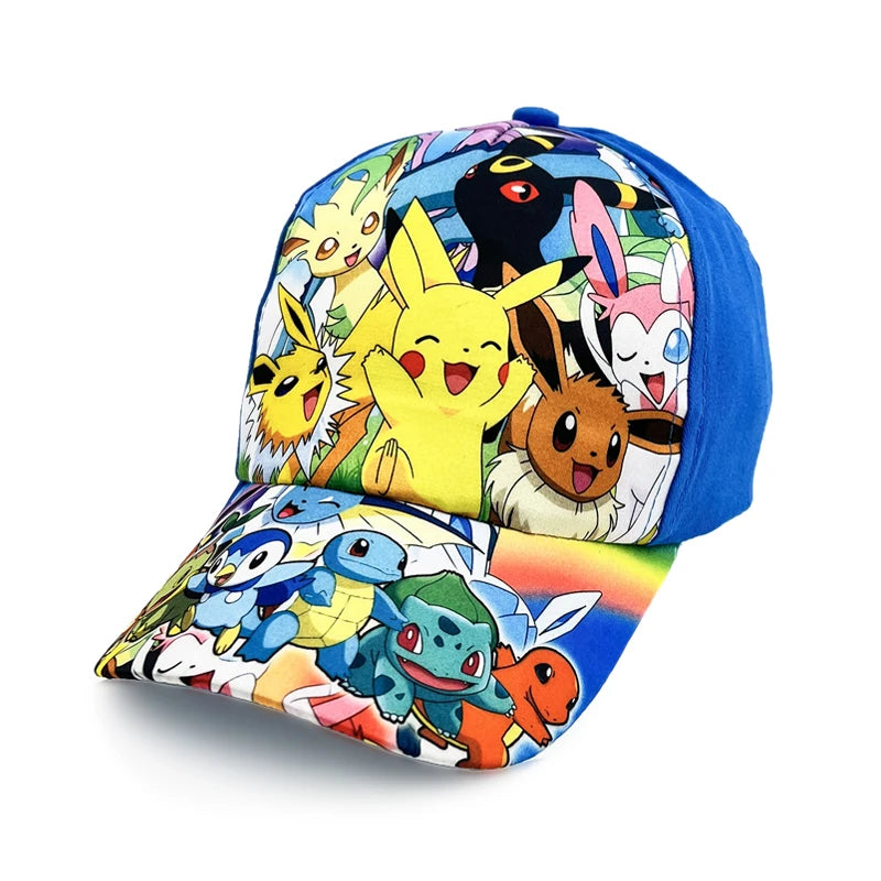 Pokemon Pikachu Children's Baseball Cap Pet Elf Cute Sunshade Hat Adjustable Head Circumference Pocket Monster Cartoon Hat