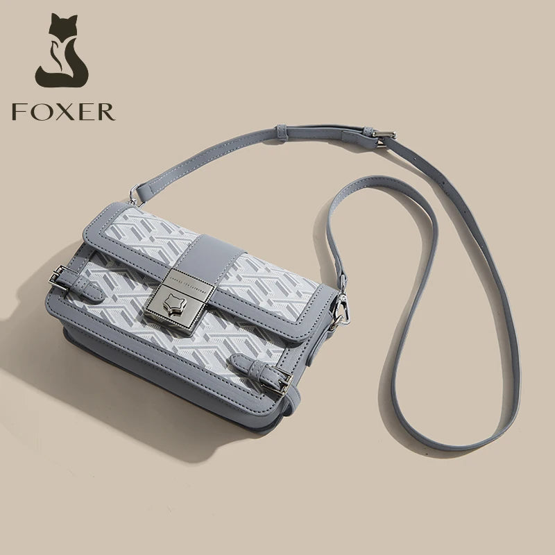 FOXER Women PU Leather Crossbody Shoulder Bag