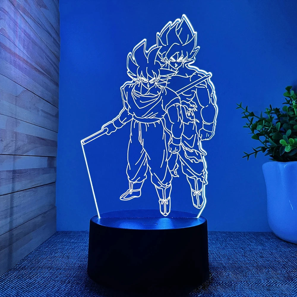 Anime Goku Vegeta Dragon Ball Z Super Saiyan 7/16 color remote control 3D Lamp LED Night Light Goku Jiren Broly Table Lamp Gift