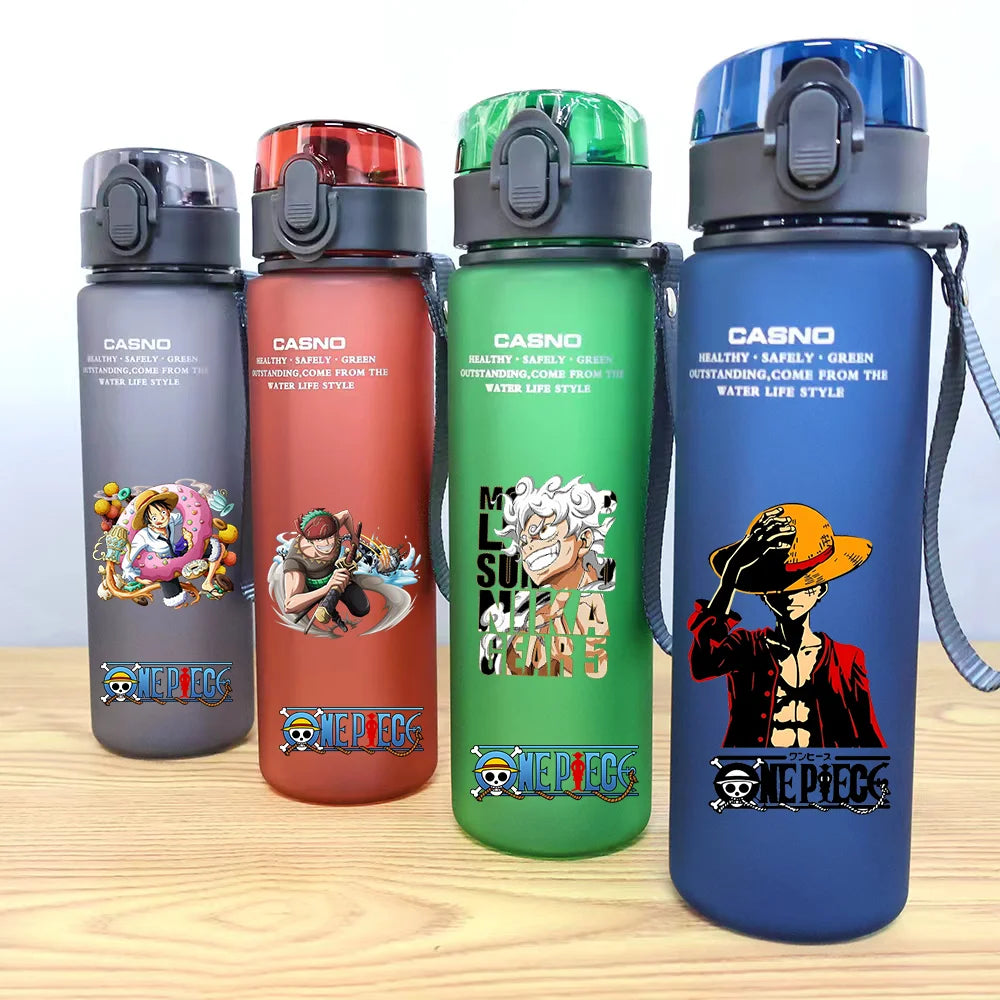 560ML ONE PIECE Anime Cartoon Large Capacity Portable Outdoor Camping Fitness Sports Water Cup Drinking Bottle Luffy Ace Gift