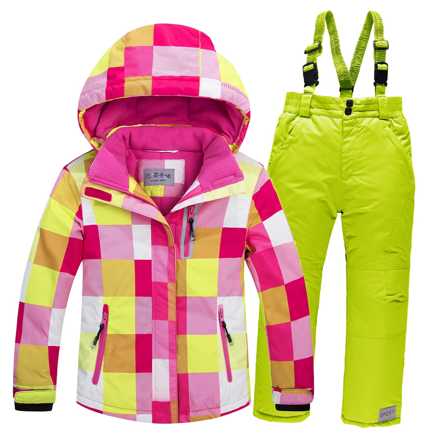 OLEKID 2024  Winter Children Boy Ski Suit Waterproof Girl  Jacket Overalls Snowsuit 3-16 Years Kid Teenage Parka Snow Suit