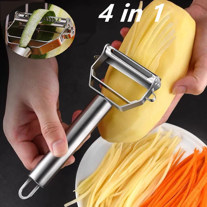 Multifunctional Kitchen Peeler Vegetable Fruit Peeler Stainless Steel Durable Potato Slicer Household Shredder Carrot Peeler