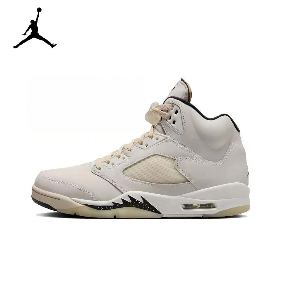 Original Air Jordan 5 'Bulls' For Men's Red and White Retro Classic Basketball Shoes Casual Sneakers 852542-700