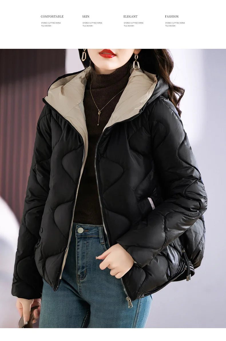 Winter Jacket Women 2023 New Outerwear Korean Clothes Women Coat Hooded Cotton Parkas Harajuku Ladies Quilted Coat Streetwear