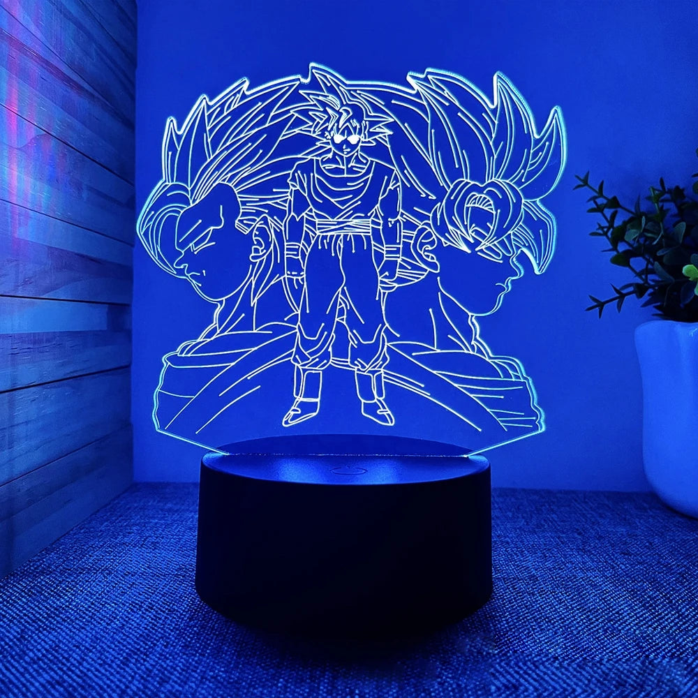 Anime Goku Vegeta Dragon Ball Z Super Saiyan 7/16 color remote control 3D Lamp LED Night Light Goku Jiren Broly Table Lamp Gift