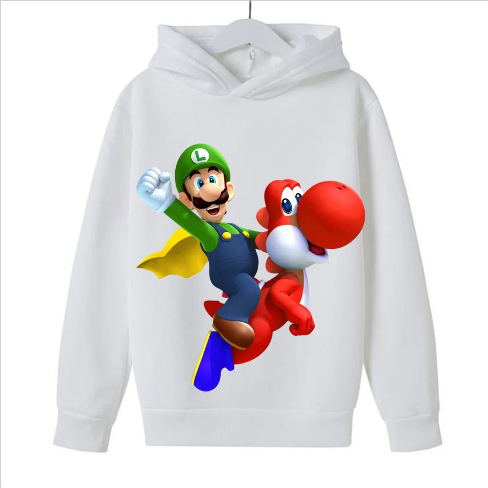 New Super Marios Hoodies Kids Fashion Baby Boy Clothes Marios Bros Hoodies Fashion Children Tops Girls Clothing Casual Clothing