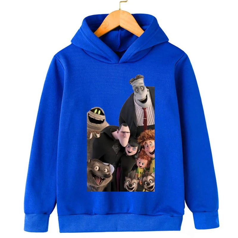 Hotel Transylvania Cartoon 2-14 Years Old Kids Boys Hoodies Sweatshirts For Autumn Coats Teenager Boy Clothes Kid Girls Tops