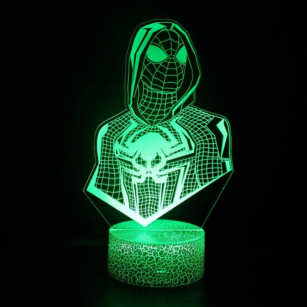 Hot Spider-Man 3D LED night light Remote control and touch 16 colors variable battery USB plug-in electric light Decoration ligh