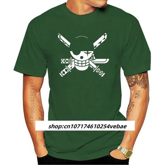 2022 New  Zoro Pirate T shirt Funny Parody Anime Tee One Piece Flag Mens Top S - 3XL harajuku  Summer