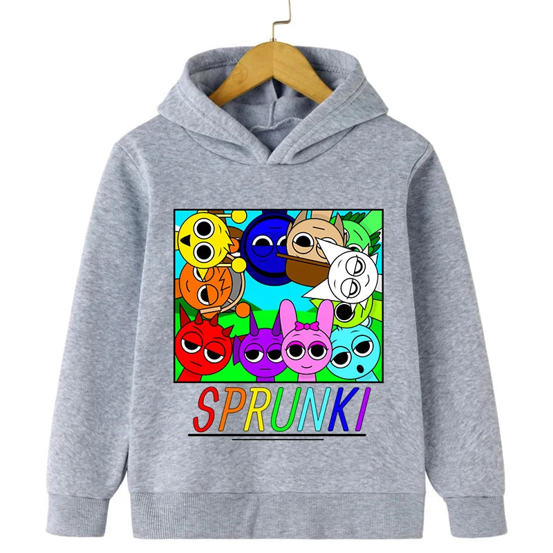 Sprunki Beats Print Children's Clothing Creative Hot Game Sweatshirt Cartoon Incredibox Long Sleeve Pullover Boys Girls Hoodies